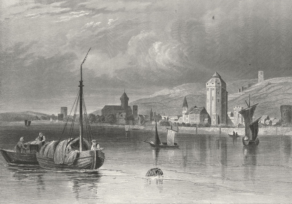 GERMANY. Oberlanstein. Tombleson river boats 1830 old antique print picture